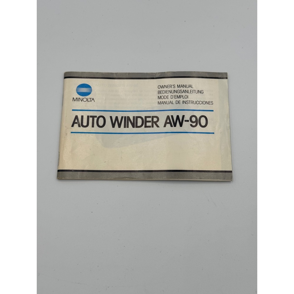 Minolta Auto Winder AW-90 Owner's Manual Vintage 1987 Camera‎ Accessory Guide 8